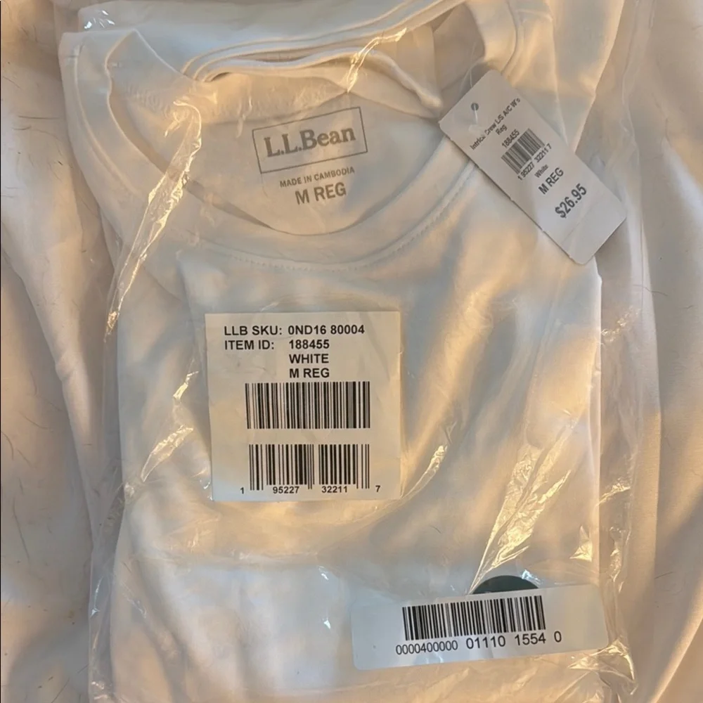 NWT!! L.L. Bean Long-Sleeved Tee. M. White. - Picture 3 of 6
